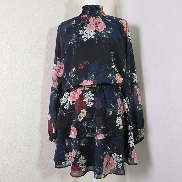Yumi Kim Falling in Love Floral Mini Dress – Black Pink Navy M - Picture 1 of 16